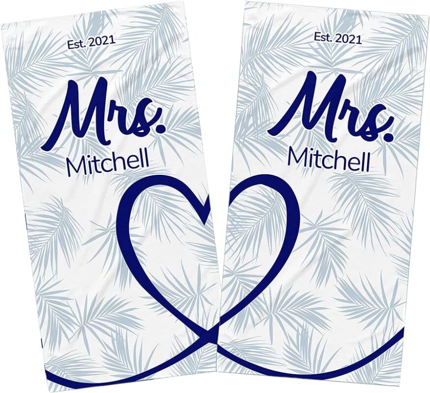 Personalized Beach Towels his and hers gift ideas