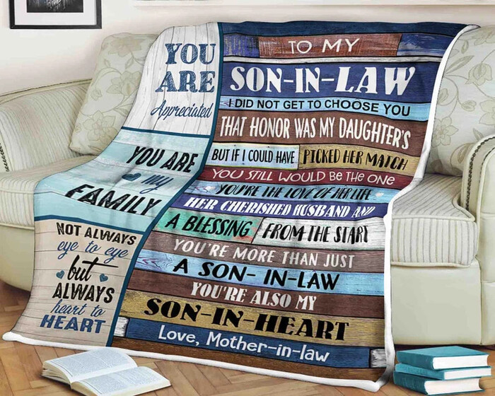 Personalized Blanket son in law gifts
