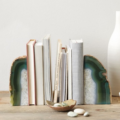 West Elm Agate Stone Bookends