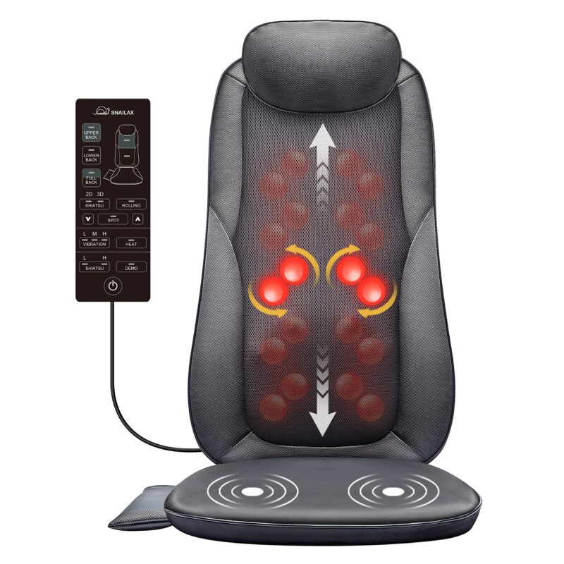 Full Back Kneading Massage Chair Pad With Heat