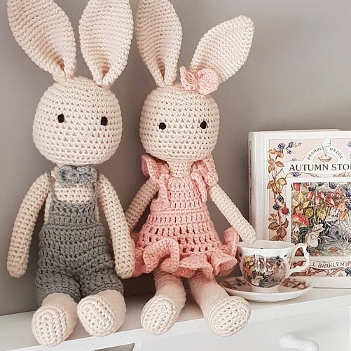 Personalized Big Sister Crochet Bunny Doll