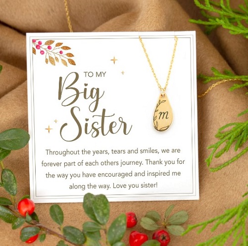 Personalized Big Sister Initial Necklace
