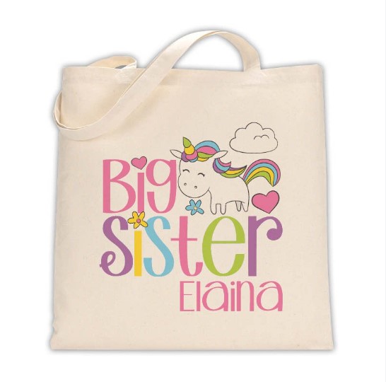 Personalized Big Sister Unicorn Bag