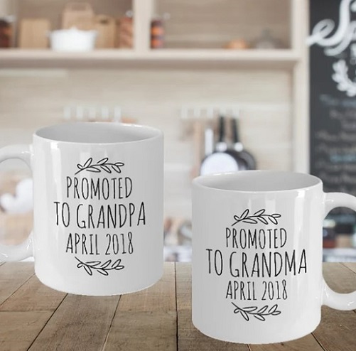 Promoted to Grandma/Grandpa Mugs