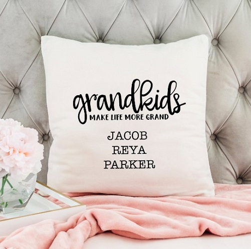 Grandkid Names Pillow Birthday Gifts Grandma