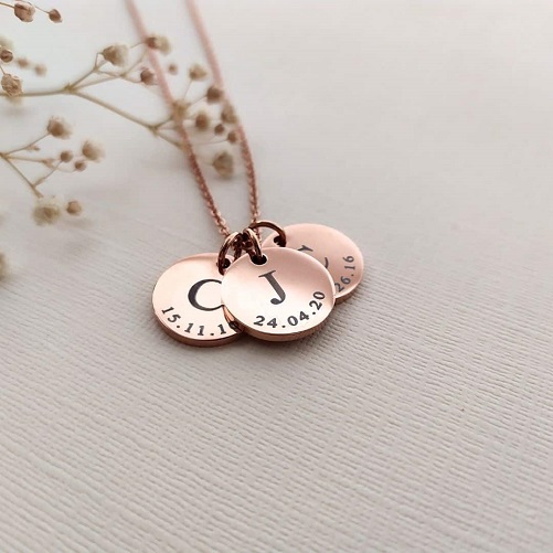 Initial Disc Necklace Birthday Gifts For Girlfriend