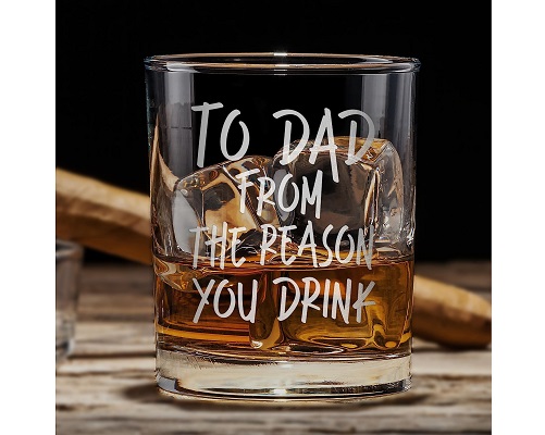 Funny Whiskey Glass for Dad