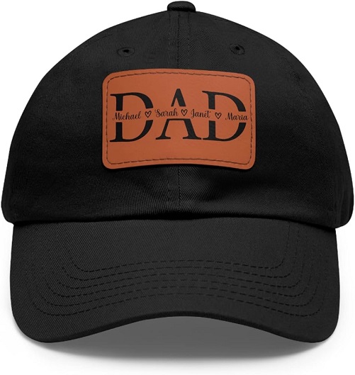 Personalized Dad Hat with Leather Patch