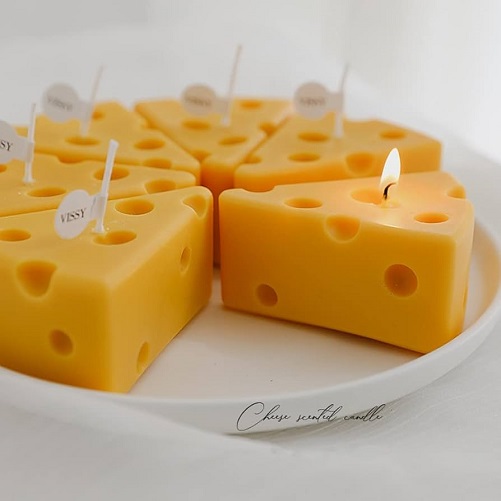 2-Pack Cheese Shaped Candle