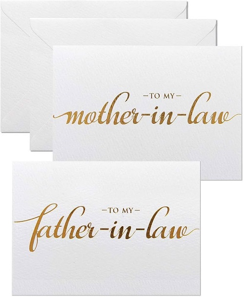 Gold Foil Cards Set For In-Laws