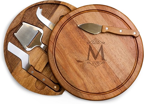 Picnic Time Monogram 5-Piece Cheese Board & Tool Set