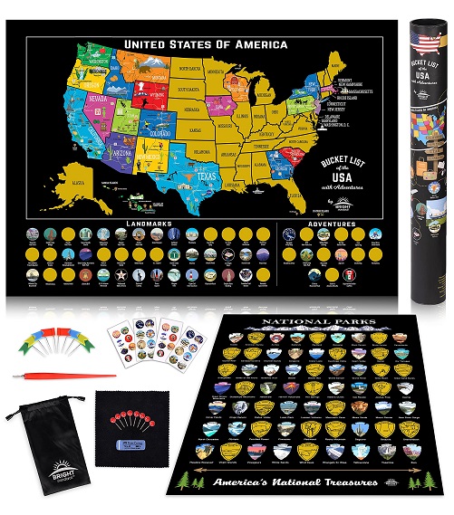 US Landmarks Scratch Off Poster