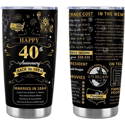 40 Years Stainless Steel Tumbler