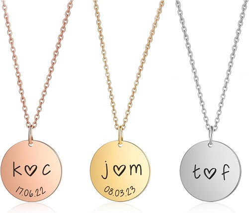 Couple's Initials Pendant Necklace