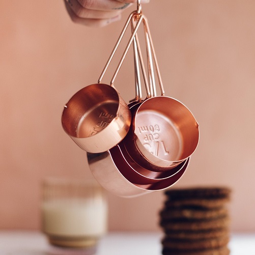 Four Copper Measuring Cups