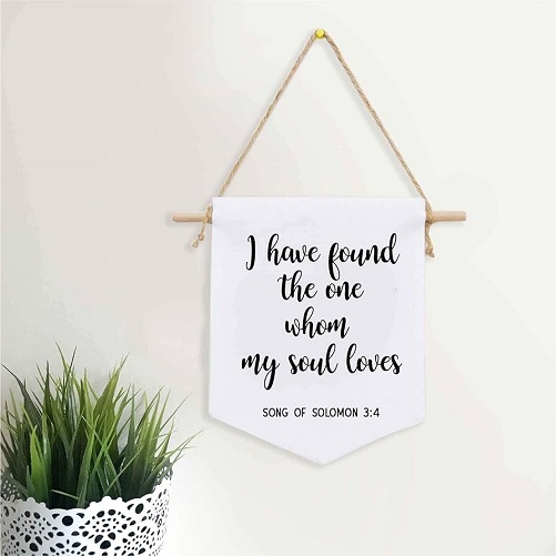 'I Have Found the One Whom My Soul Loves' Canvas Banner