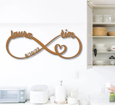 Love You To Infinity Copper Sign