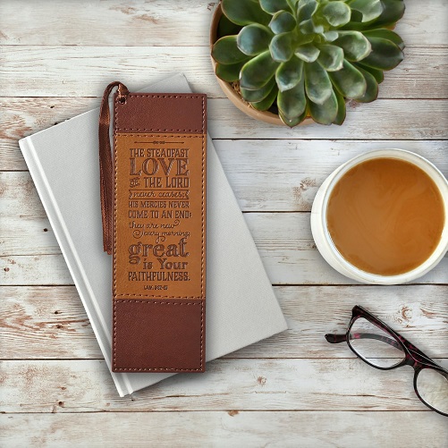 'Steadfast Love' Faux Leather Bookmark