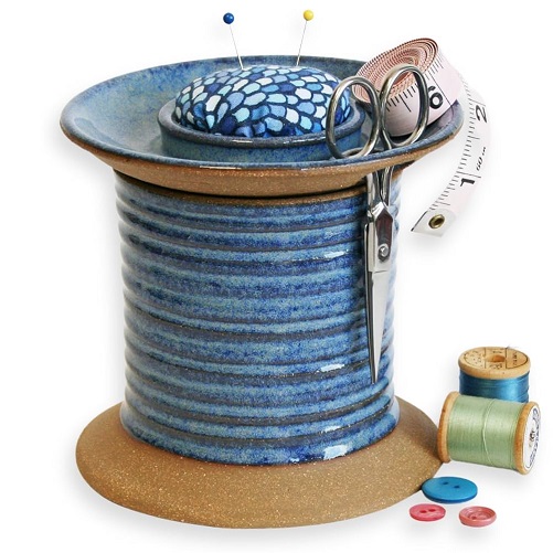 Stoneware Spool Sewing Station