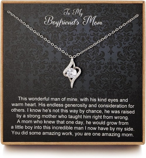 To My Boyfriend’s Mom Sterling Silver Necklace