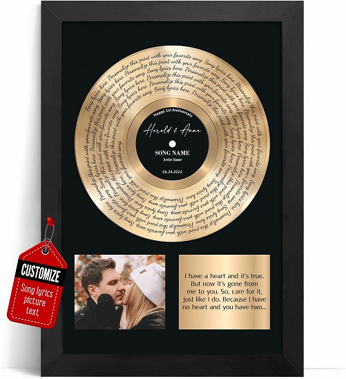 Vinyl Record Song Lyrics Custom Music Wall