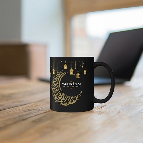 Eid Mubarak Ramadan Black Mug