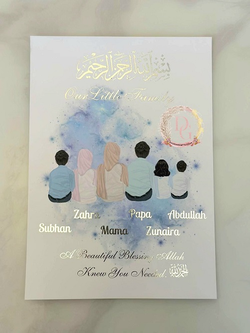 Personalised Muslim Family Print