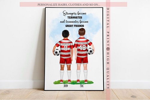 Personalized Soccer Teammates Print