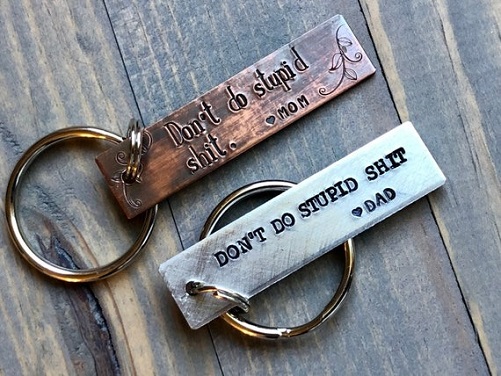 Personalized Keychain gifts for adult son