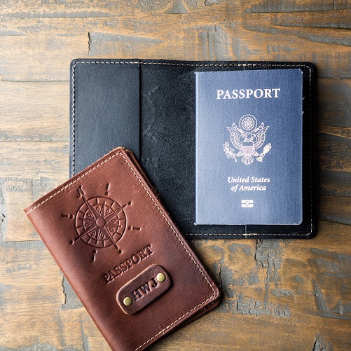 Personalized Leather Passport Holder