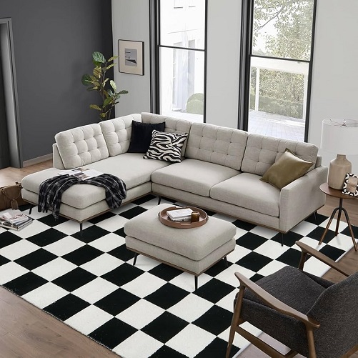 Checkered Dice Pattern Rug (6' x 9')