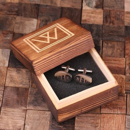 Custom Silver Cufflinks with Box