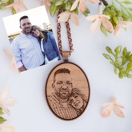 Etched Memories Wooden Necklace