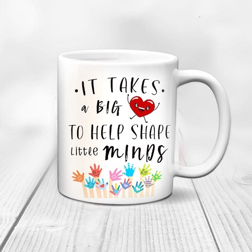 Big Hearts Shape Little Minds Colorful Coffee Mug