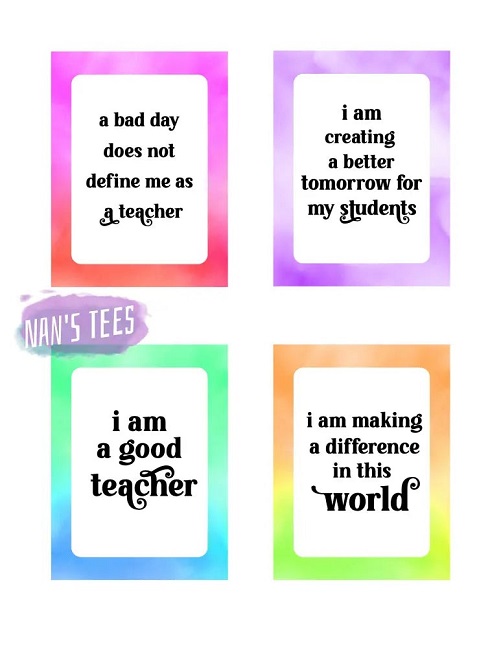 Teacher Affirmation Cards gift for daycare teacher