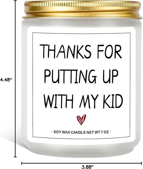 Thanks for Putting Up With My Kid Candle